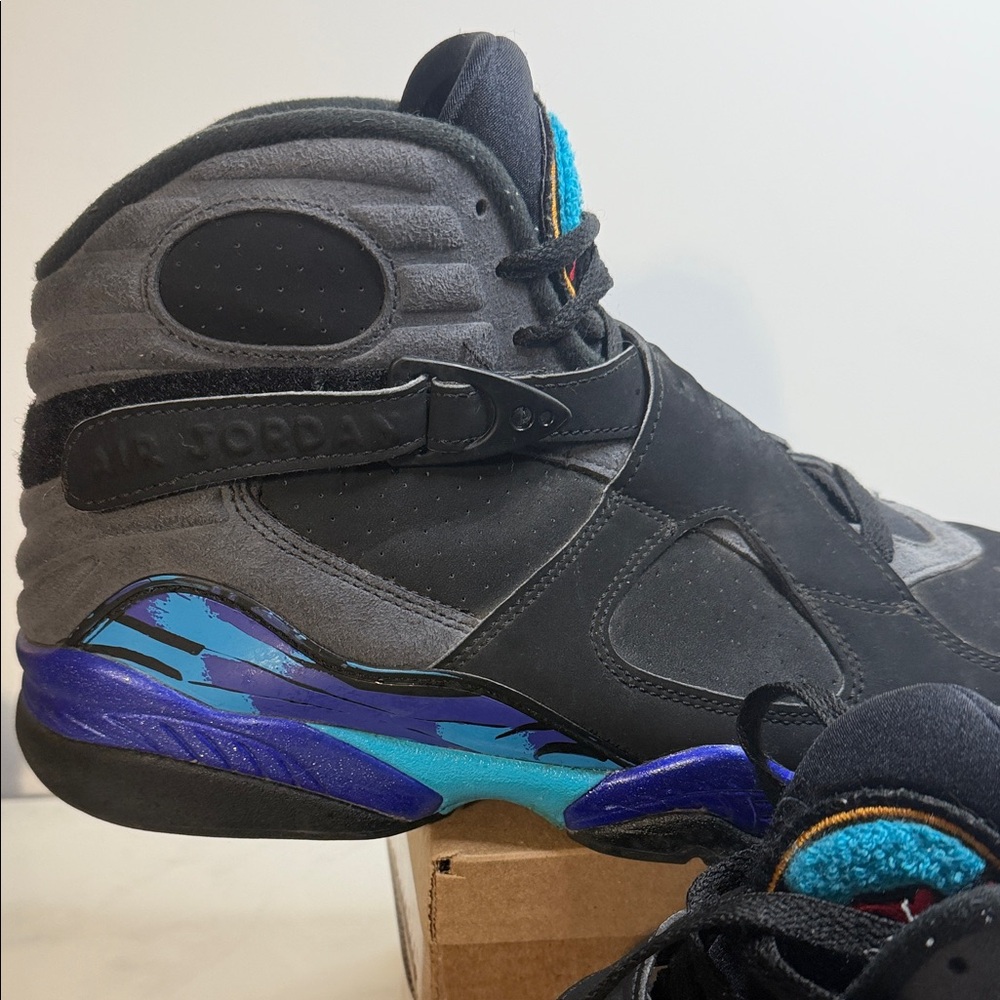 Jordan 8 Retro Aqua Concord Grape/Black 2015 305381-025 Size US 10 - Picture 2 of 8